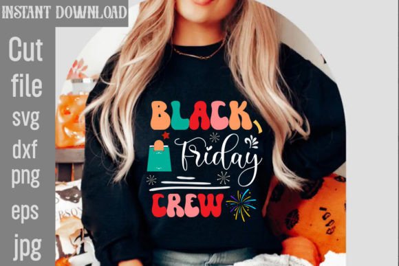 Black Friday Crew Retro Sublimation Graphics for T-Shirt Designs