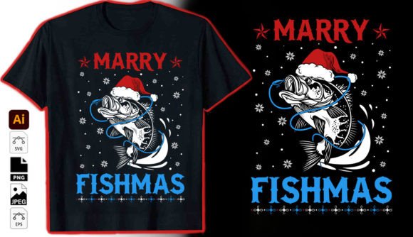 Merry Fishmas Graphics for T-Shirt Designs