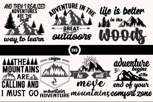 Mountain SVG Bundle: Graphics for Crafts